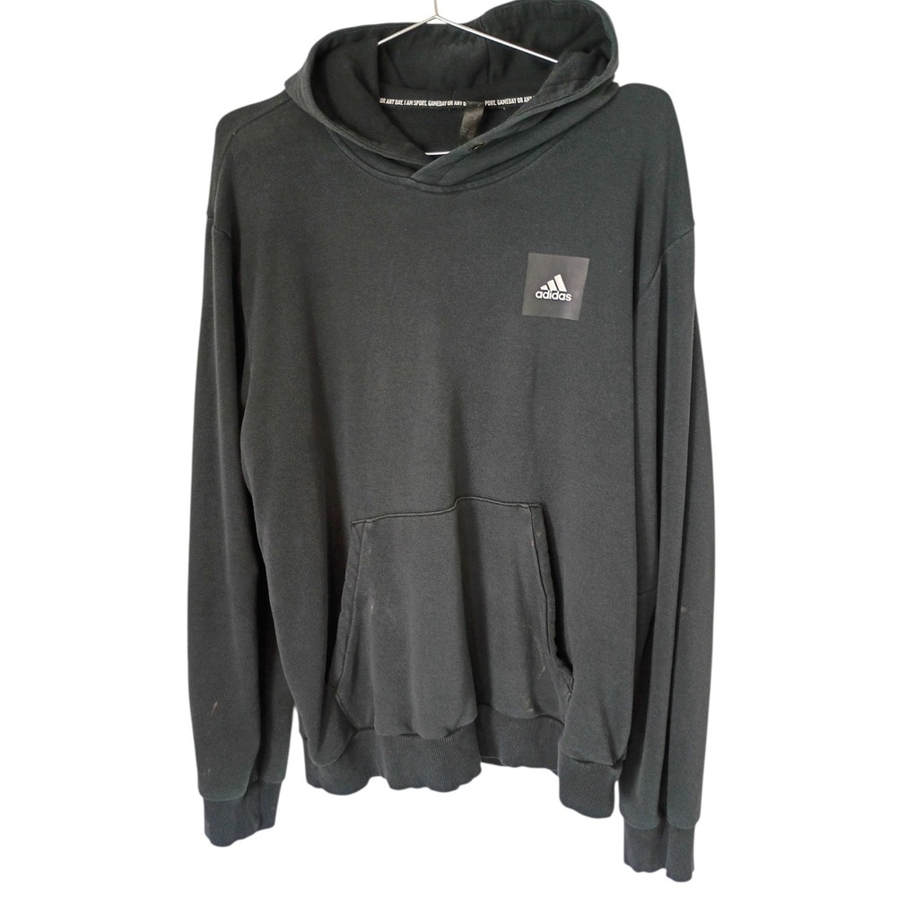 Adidas Mens Gameday Or Any Day Graphic Hoodie Black Large French Terry Pullover